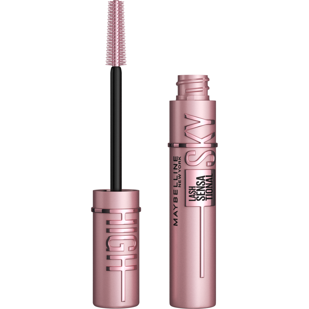 Billed af pakke med Maybelline Lash Sensational Sky High Washable 800 blackest black